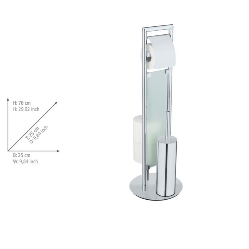 WENKO 25384100 - WC rinkinys SULMONA 25x76 cm sidabrinė/juoda