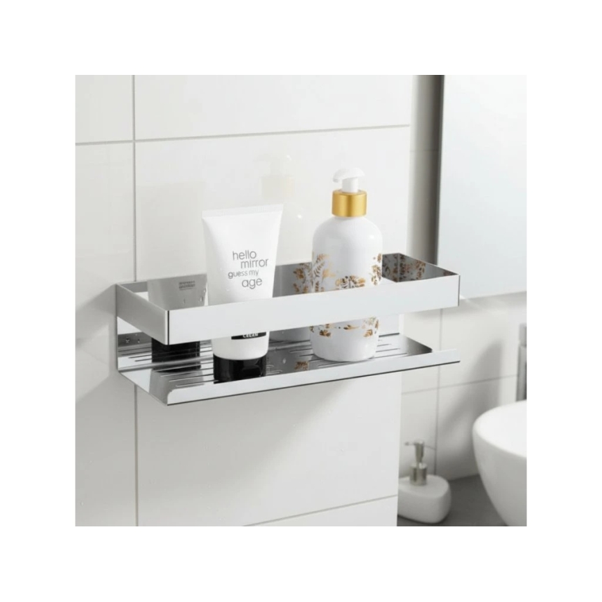 WENKO 25413100-Lentyna TURBO-LOC GENOVA SHINE 30x10,5 cm sidabrinė