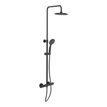 WENKO 25484100 - Dušo sistema su vandens taupymo funkcija, 12x120 cm, juoda