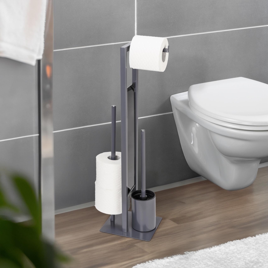 WENKO 25552100 - WC šepetys RIVALTA 18x70 cm pilka/juoda