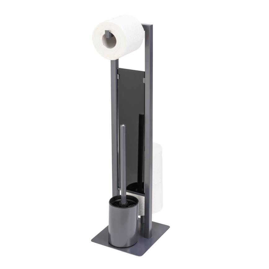 WENKO 25552100 - WC šepetys RIVALTA 18x70 cm pilka/juoda