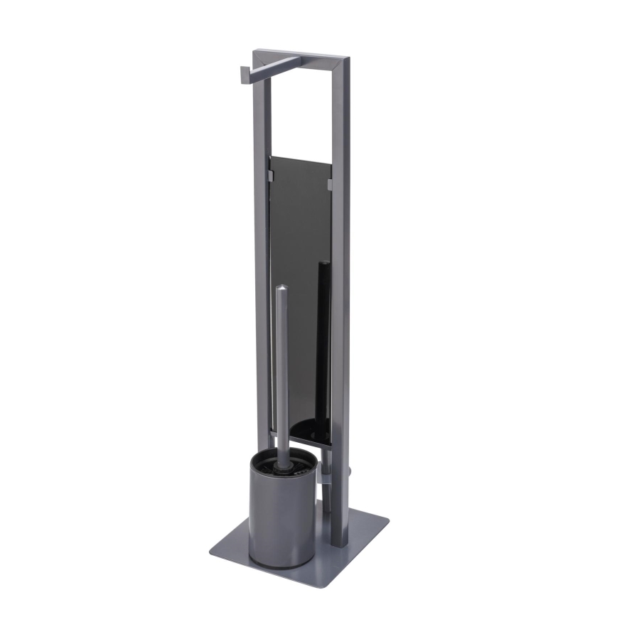 WENKO 25552100 - WC šepetys RIVALTA 18x70 cm pilka/juoda