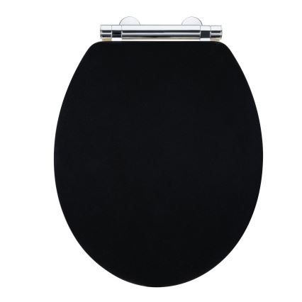 WENKO 25772100 - Tualeto sėdynė BAMBUZA 37x44 cm juoda/ruda/blizgus chromas