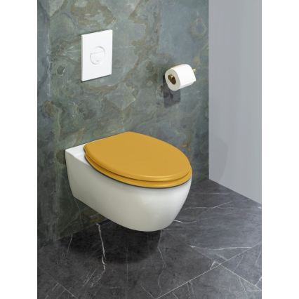 WENKO 25792100 - WC sėdynė PRIMA 37x41 cm geltona/sidabrinė