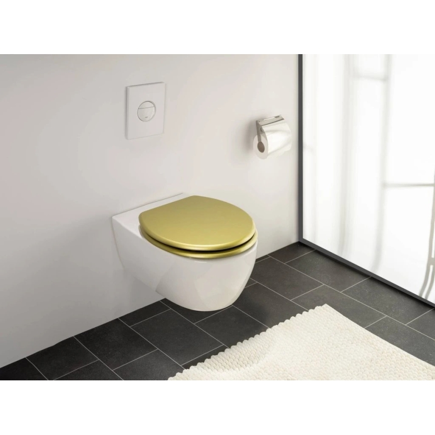 WENKO 26010100 - WC sėdynė ALDENO 37x41 cm auksinė/sidabrinė