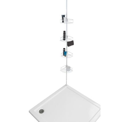 WENKO 26015100 - Kampinė lentyna DOLCEDO 31x230 cm nerūdijančio plieno/balta