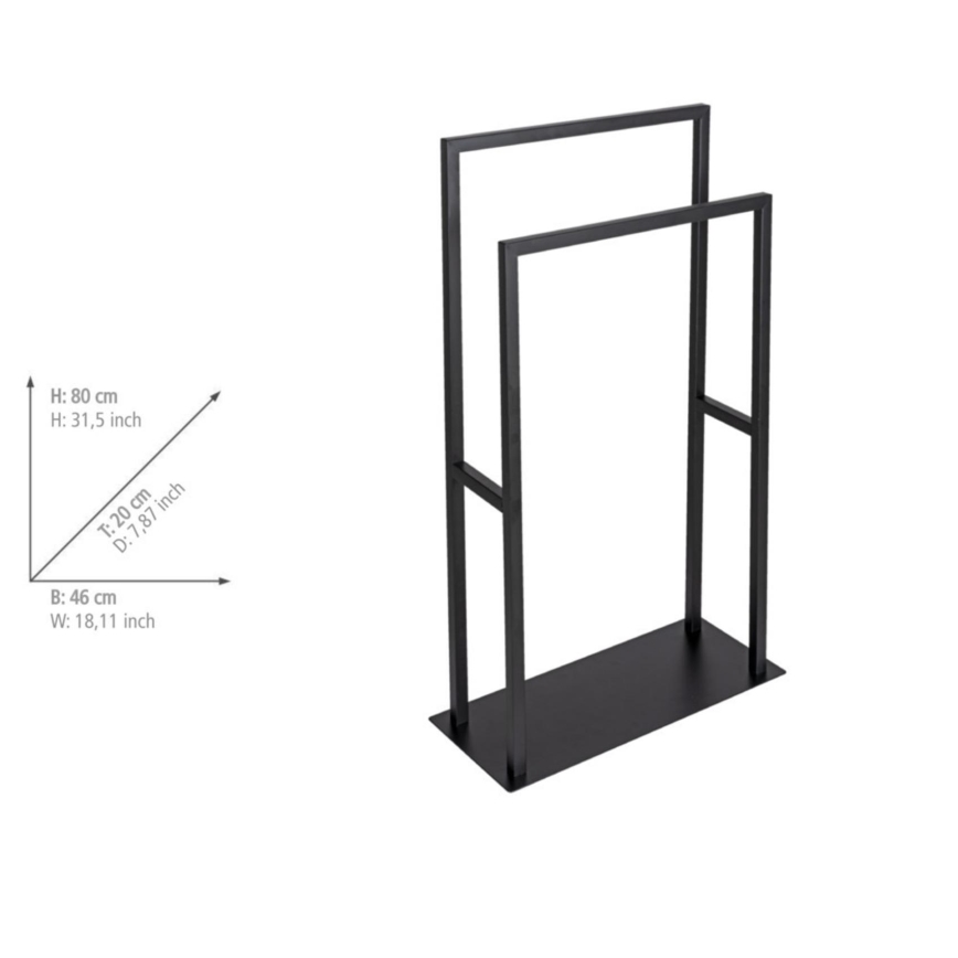 WENKO 26056100 - Rankšluosčių stovas RIVALTA 46x80 cm nerūdijančio plieno/juodas