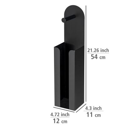 WENKO 26059100 - AGIRA ritinių laikiklis 12x54 cm, juodas