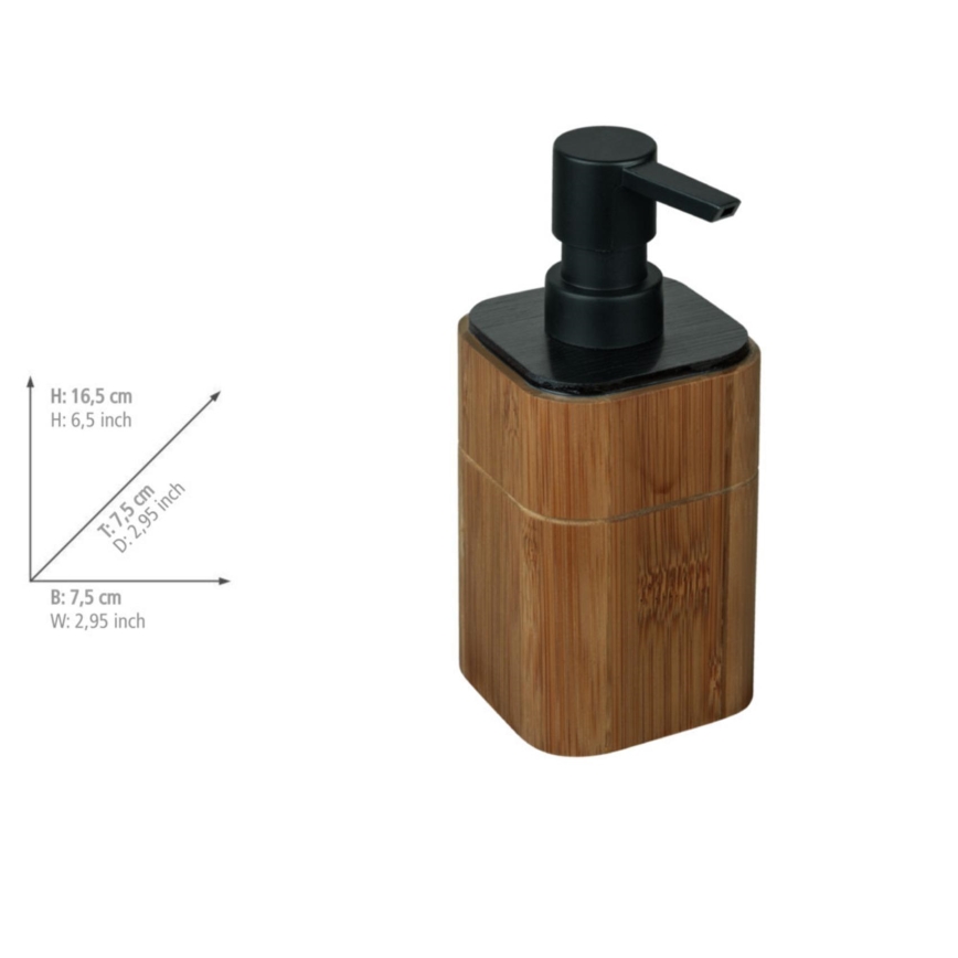 WENKO 26102100 - Muilo dozatorius SERRO 7,5x16,5 cm ruda/juoda