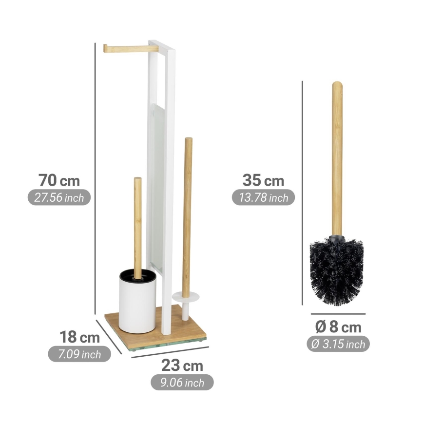WENKO 26214100 - WC rinkinys RIVALTA 18x70 cm ruda/balta