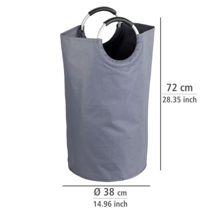 WENKO 3440803100 - Skalbinių krepšys JUMBO 38x72 cm antracitas/sidabrinė/juoda