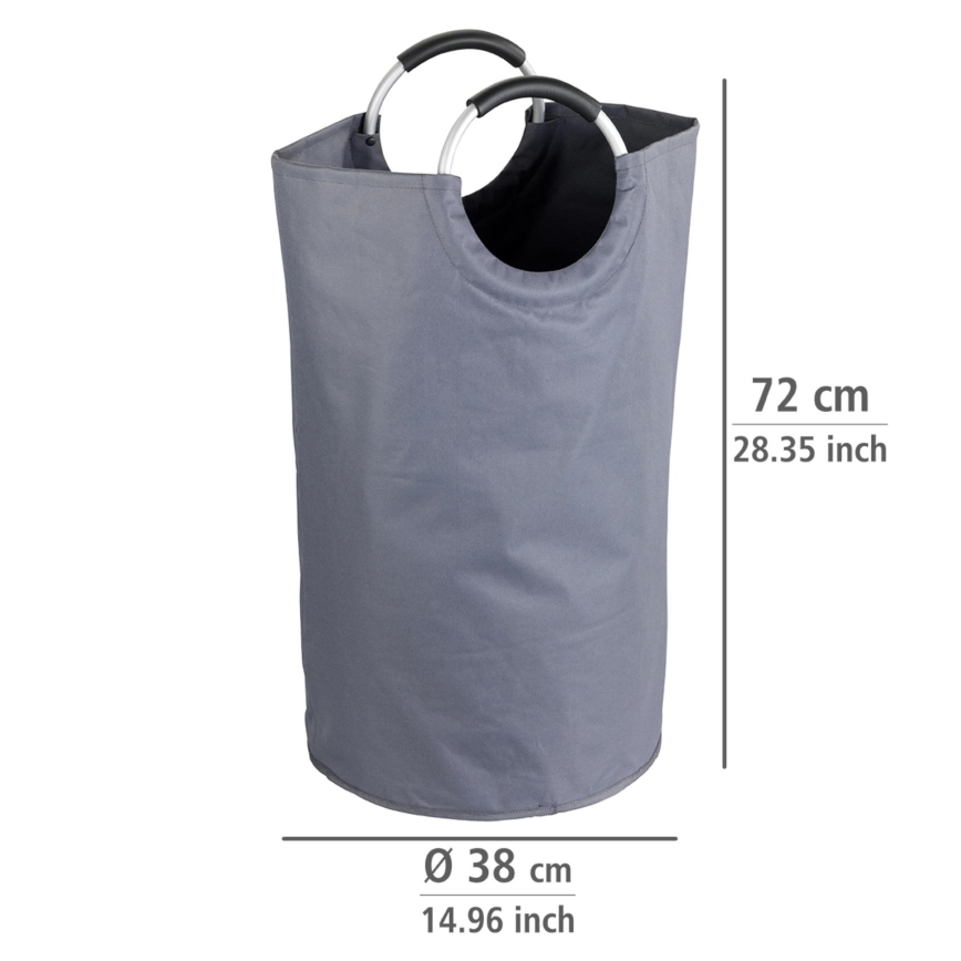 WENKO 3440803100 - Skalbinių krepšys JUMBO 38x72 cm antracitas/sidabrinė/juoda