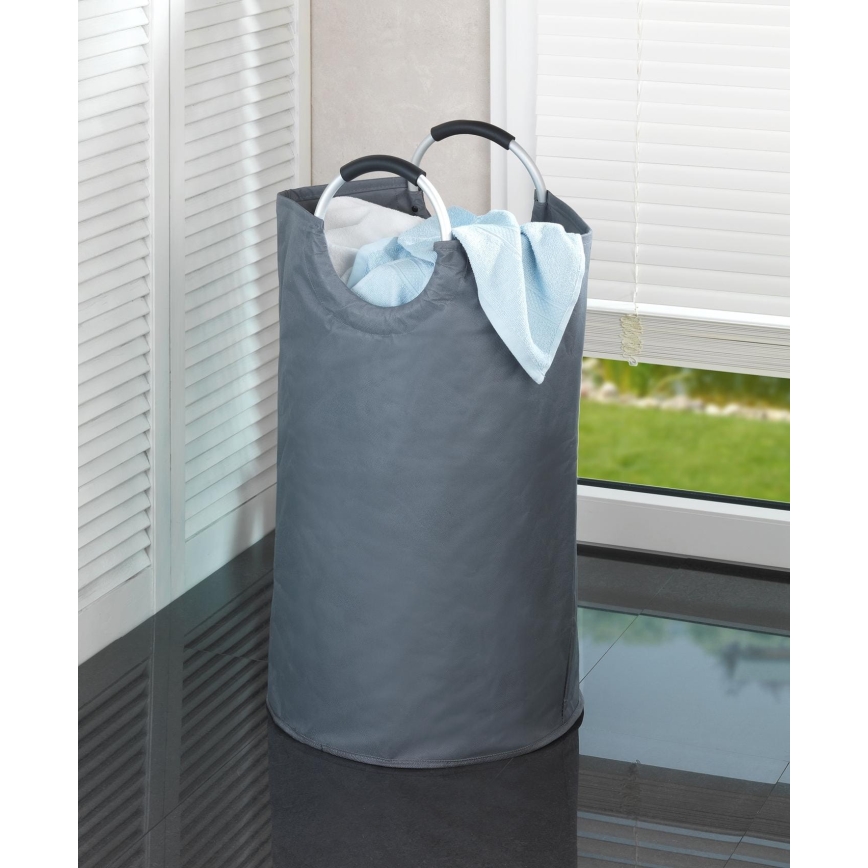 WENKO 3440803100 - Skalbinių krepšys JUMBO 38x72 cm antracitas/sidabrinė/juoda