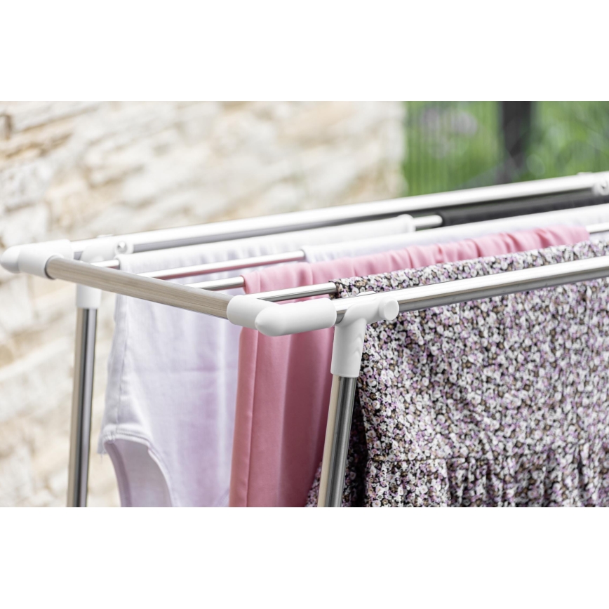 WENKO 3774020100 - Drabužių džiovyklė PROFI SINGLE 87x79 cm nerūdijančio plieno/sidabrinė/balta