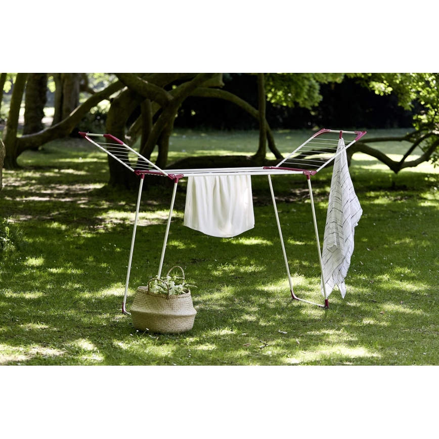 WENKO 3774021100 - Skalbinių džiovyklė SUMMER DRY 153x76 cm balta/rožinė
