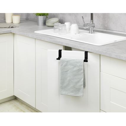 WENKO 53246100 - Rankšluosčių laikiklis 7x6 cm, nerūdijančio plieno/juodas