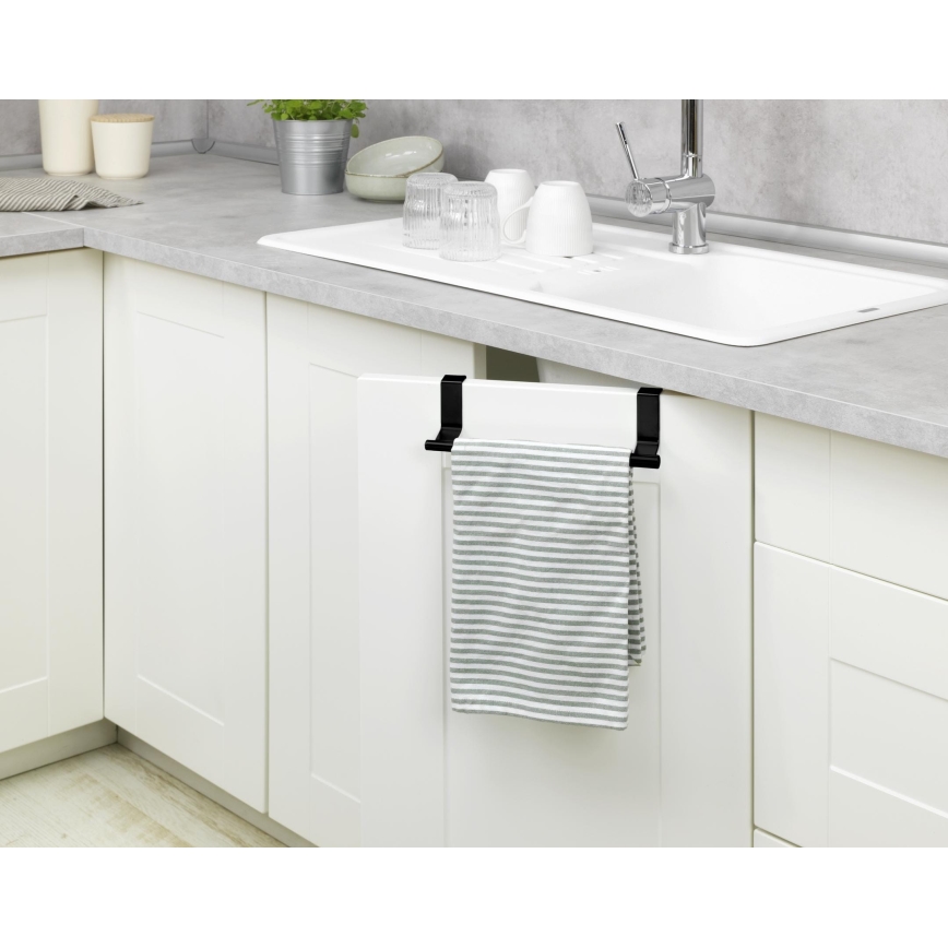 WENKO 53246100 - Rankšluosčių laikiklis 7x6 cm, nerūdijančio plieno/juodas