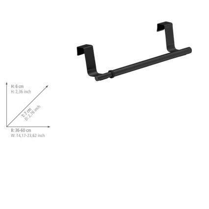 WENKO 53247100 - Rankšluosčių laikiklis 7x6 cm, nerūdijančio plieno/juodas