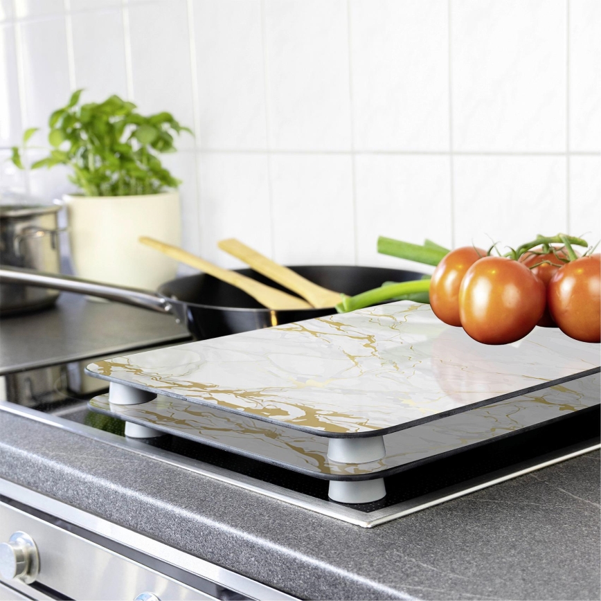 WENKO 53901100 - Viryklės dangtis 30x52 cm baltas/pilkas/skaidrus