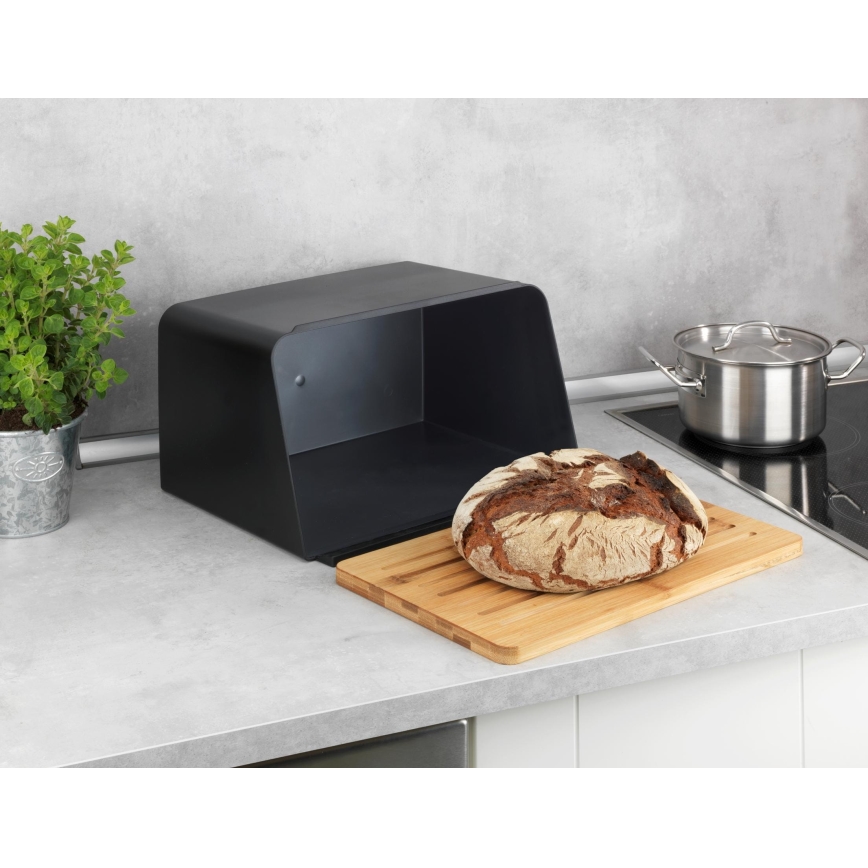 WENKO 54098100 - Duonos dėžė KUBO 35x26,5 cm juoda/ruda