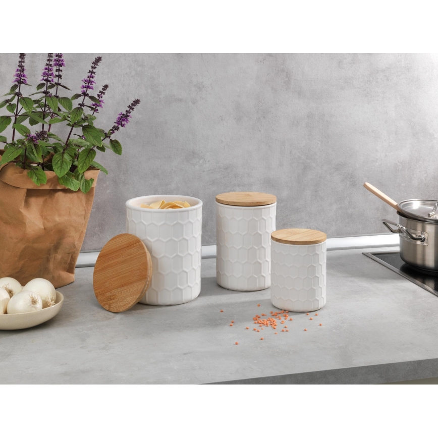 WENKO 54222100 - Dėžutė MAYA 13x17 cm balta/ruda