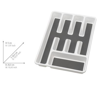 WENKO 54788100 - Stalo įrankių dėklas 26,5x36,5 cm balta/pilka