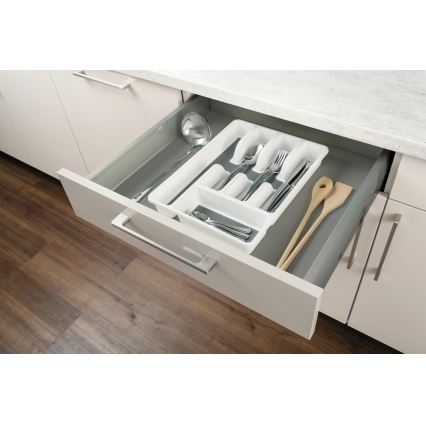 WENKO 54788100 - Stalo įrankių dėklas 26,5x36,5 cm balta/pilka