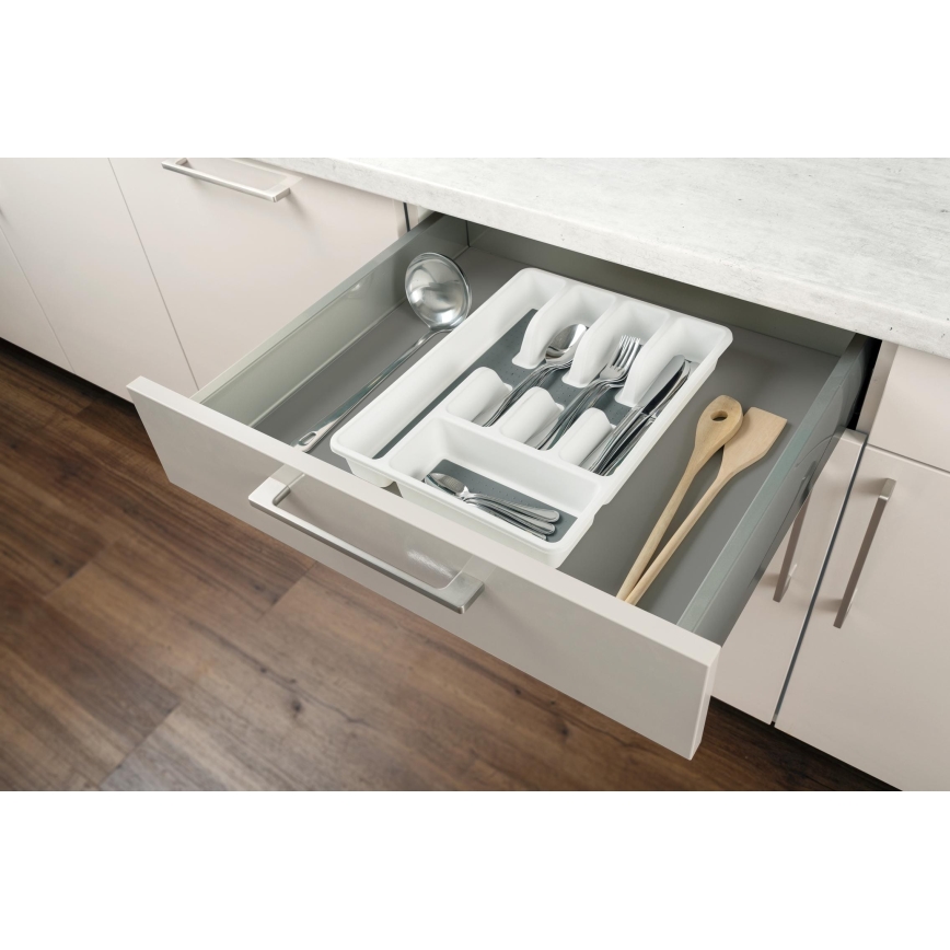 WENKO 54788100 - Stalo įrankių dėklas 26,5x36,5 cm balta/pilka