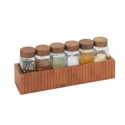 WENKO 54942100 - Prieskonių indeliai MERA 30x8 cm rudi
