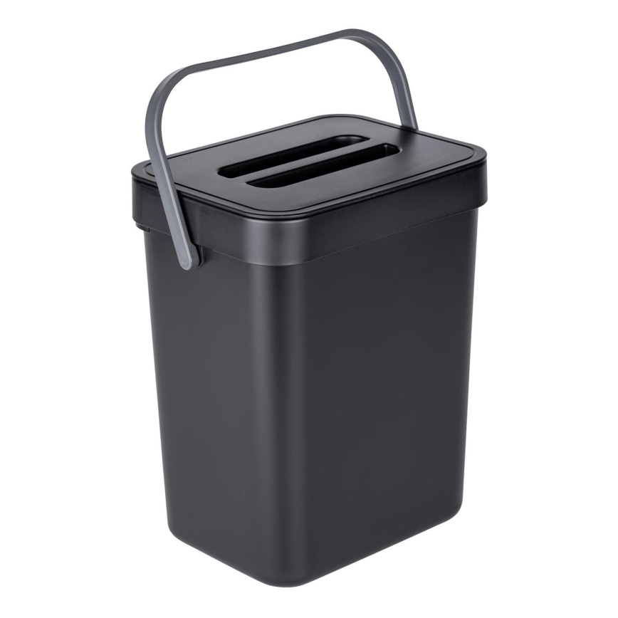 WENKO 55027100 - Šiukšlių dėžė BLACK OUTDOOR KITCHEN 19x24 cm juoda/pilka/skaidri