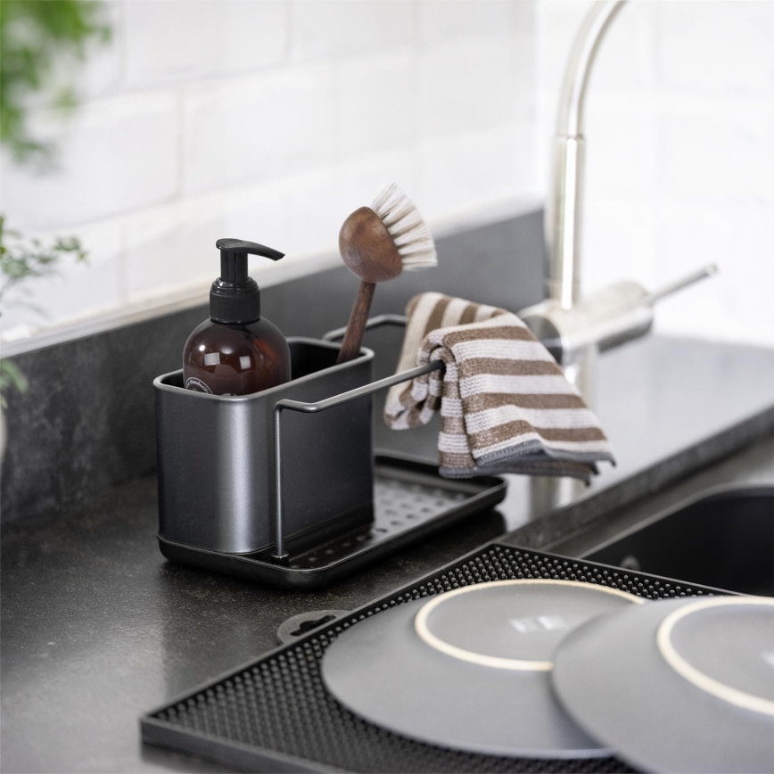 WENKO 55078100 - Organizatorius BLACK OUTDOOR KITCHEN 21x12 cm nerūdijančio plieno/juoda