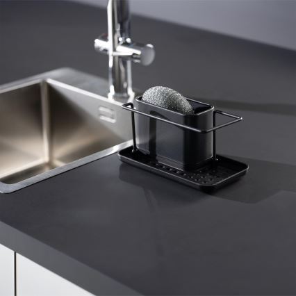 WENKO 55078100 - Organizatorius BLACK OUTDOOR KITCHEN 21x12 cm nerūdijančio plieno/juoda