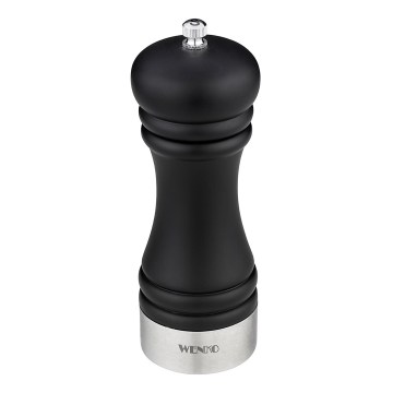 WENKO 55082100-Druskos malūnėlis Juoda lauko virtuvė 5x17,5 cm sidabrinė/juoda/balta