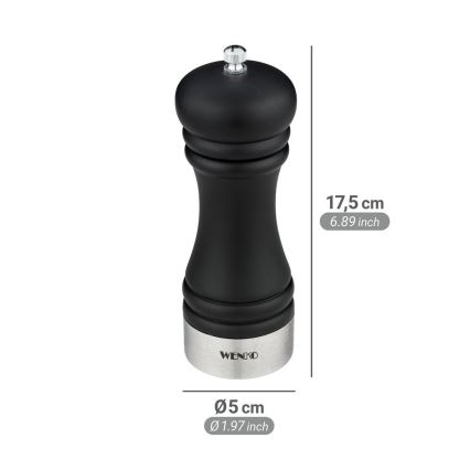 WENKO 55083100-Pipirų malūnėlis BLACK OUTDOOR KITCHEN 5x17,5 cm juoda/balta