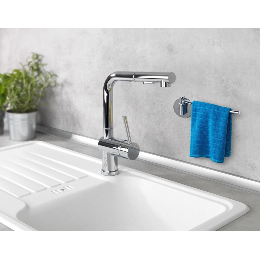 WENKO 5639100 - Popierinių rankšluosčių laikiklis TURBO-LOC KÜCHE 23x6,5 cm nerūdijančio plieno/sidabrinė