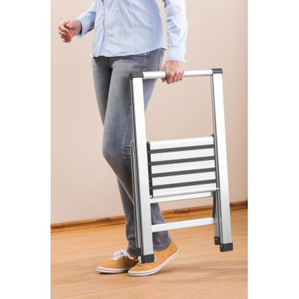 WENKO 601011100 - Kopėčios ALU-DESIGN 44x101 cm sidabrinės/juodos
