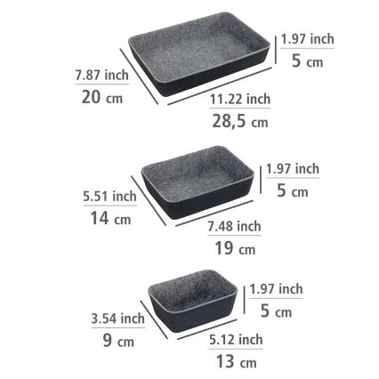 WENKO 64502100 - Stalčiaus organizatorius FELT 28,5x20 cm pilkas