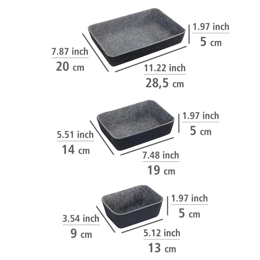 WENKO 64502100 - Stalčiaus organizatorius FELT 28,5x20 cm pilkas