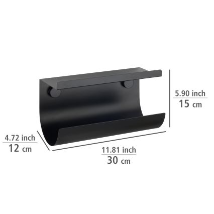 WENKO 71144800 - JET ritinio laikiklis 30 x 15 cm, juodas
