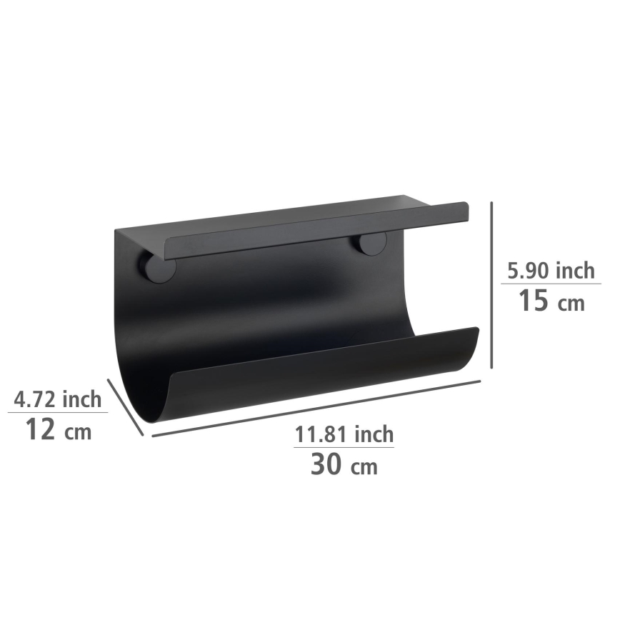 WENKO 71144800 - JET ritinio laikiklis 30 x 15 cm, juodas