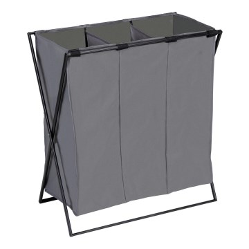 WENKO 71297800 - Skalbinių krepšys TRIO 69x76 cm pilka/juoda