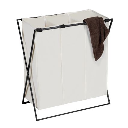 WENKO 71298800 - Skalbinių krepšys TRIO 69x76 cm kreminė/juoda