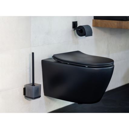 WENKO 71447800 - Tualetinio popieriaus laikiklis VACUUM-LOC QUADRO ED 14x11 cm juodas