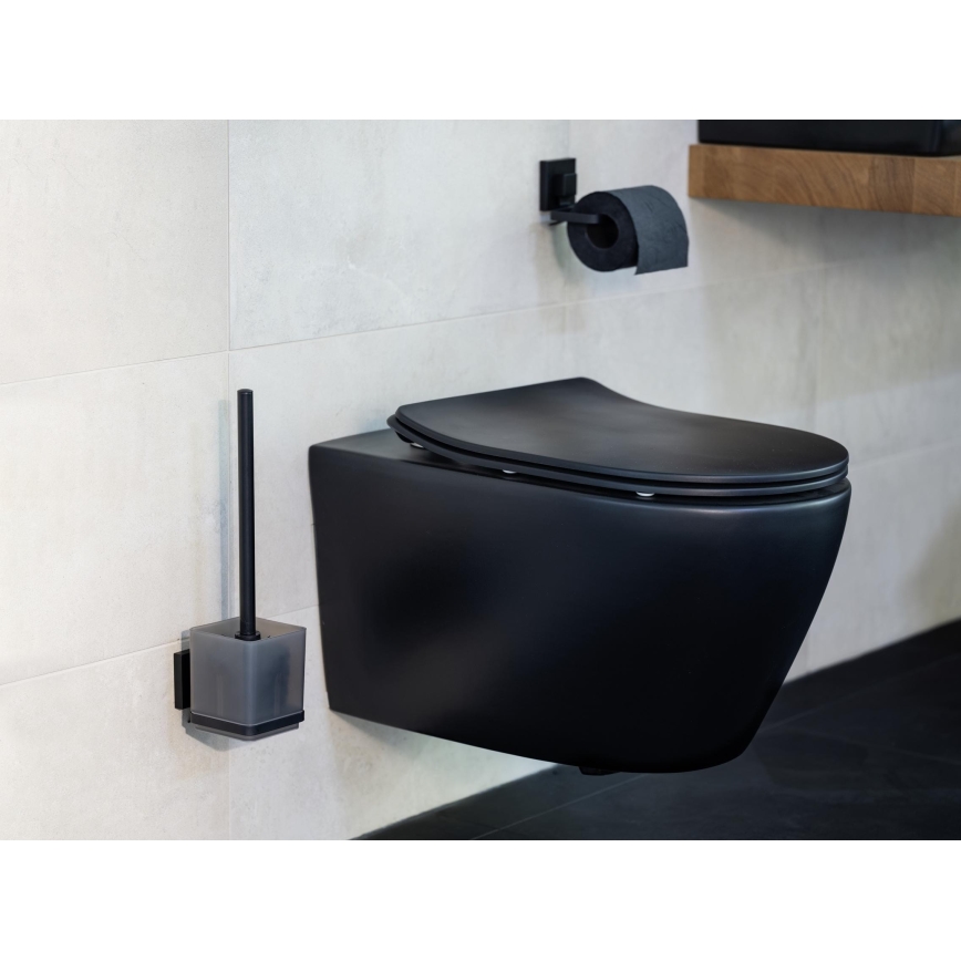 WENKO 71447800 - Tualetinio popieriaus laikiklis VACUUM-LOC QUADRO ED 14x11 cm juodas
