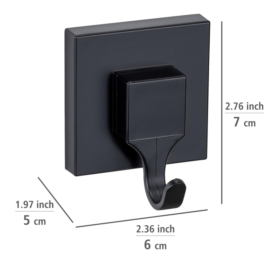 WENKO 71448800 - Kabliukas VACUUM-LOC QUADRO ED 6x7 cm juodas