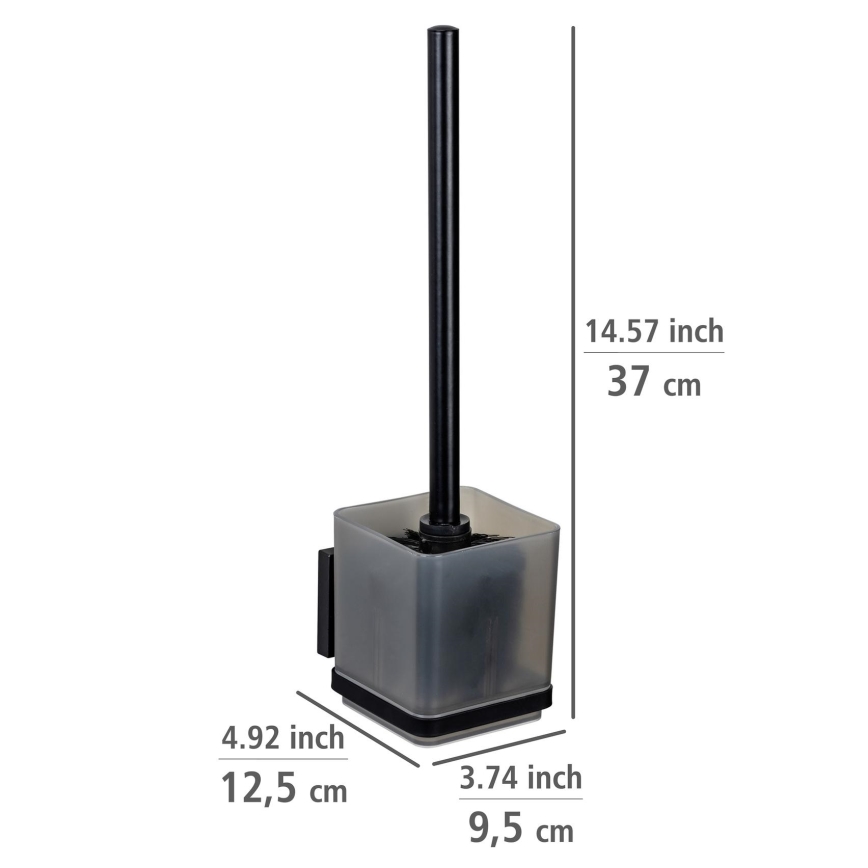 WENKO 71450800 - WC komplektas VACUUM-LOC QUADRO ED 9,5x37 cm juoda