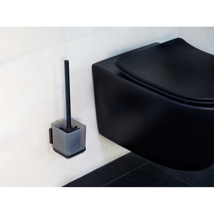 WENKO 71450800 - WC komplektas VACUUM-LOC QUADRO ED 9,5x37 cm juoda