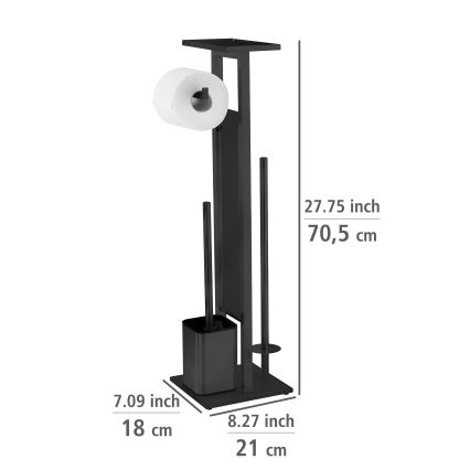 WENKO 71558800 - WC rinkinys DEBAR 21x70,5 cm nerūdijančio plieno/juoda