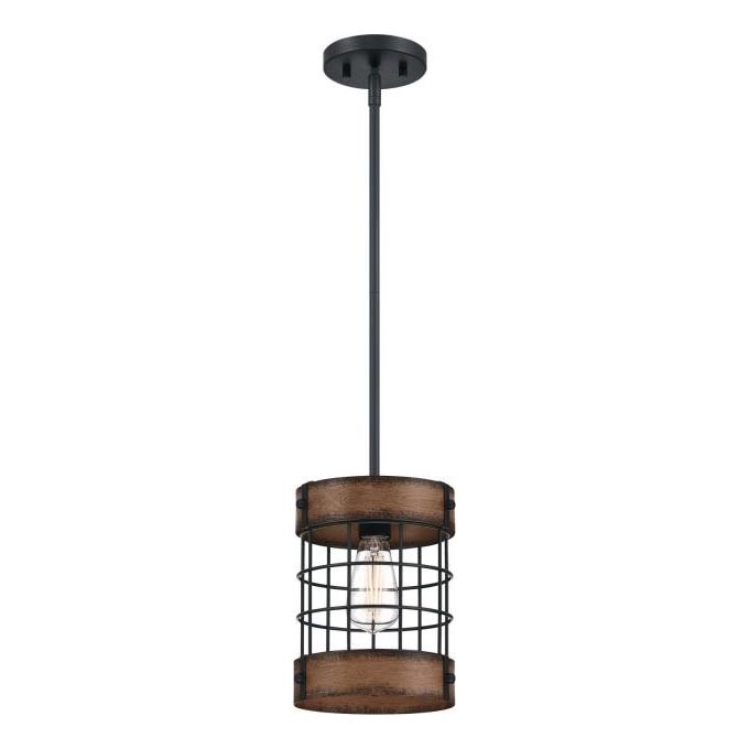 Westinghouse 61179 - Pakabinamas sietynas LANGSTON 1xE27/60W/230V barnwood