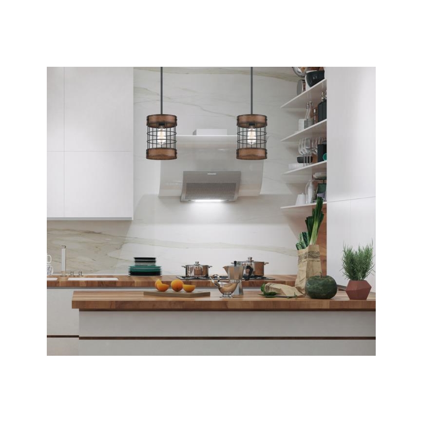 Westinghouse 61179 - Pakabinamas sietynas LANGSTON 1xE27/60W/230V barnwood